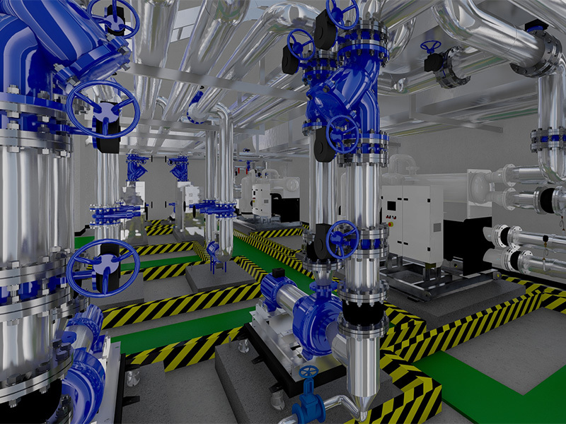 南通市城市轨道交通1号线一期工程机电安装项目05—冷冻机房施工模拟